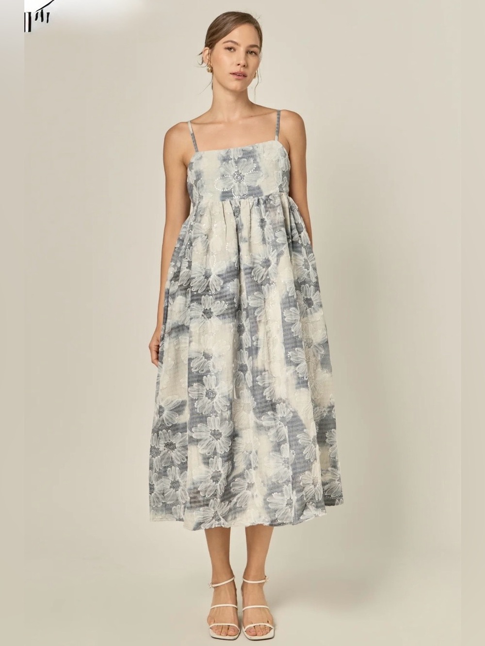 NWT ENGLISH FACTORY FLORAL EMBROIDERY SLEEVELESS MIDI DRESS